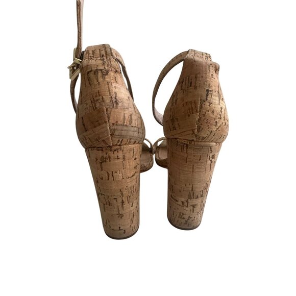 SCHUTZ Cork Ankle Strap Sandals Heels Size 7 - Picture 3 of 9